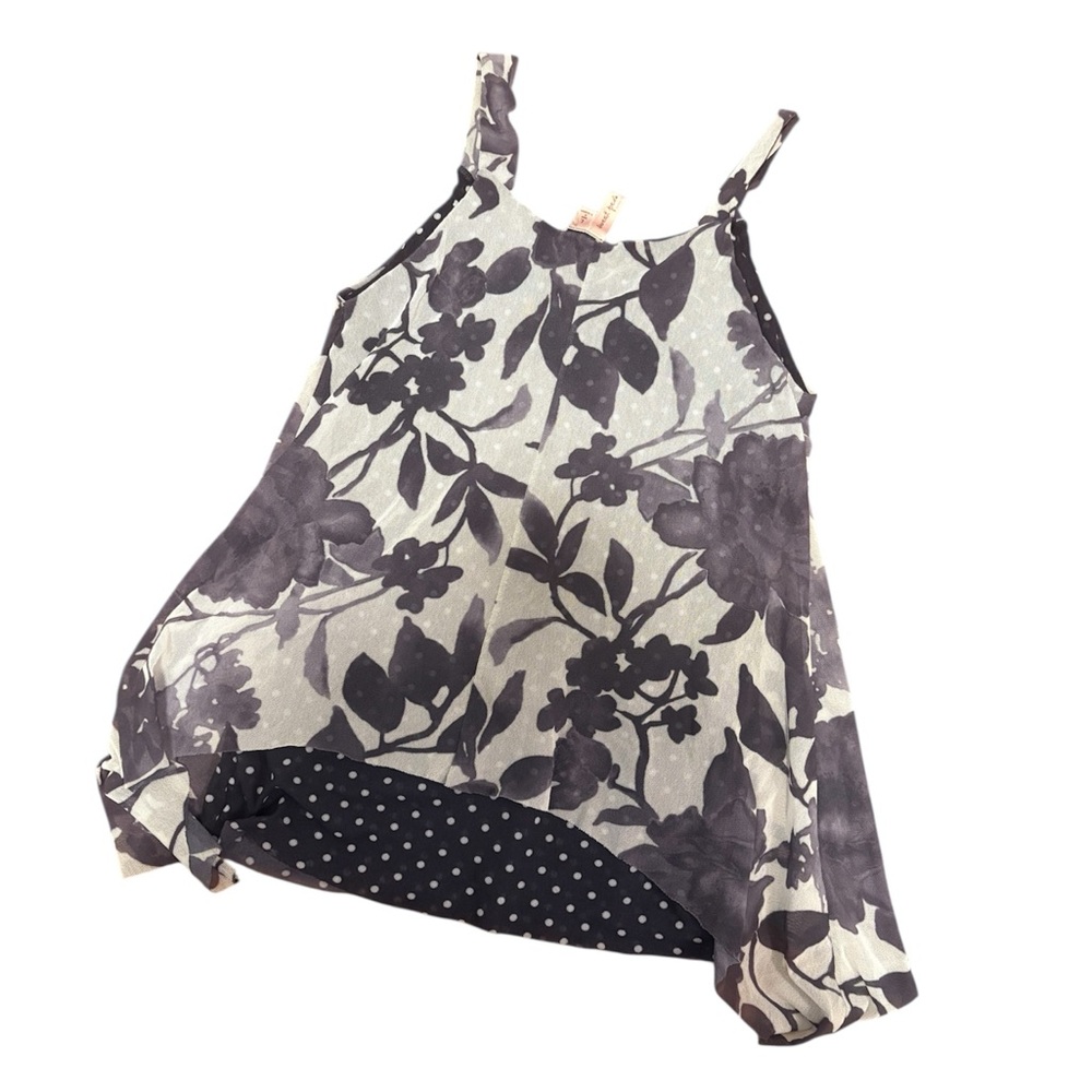 Floral Black and White Women's Top - Picture 2 of 3